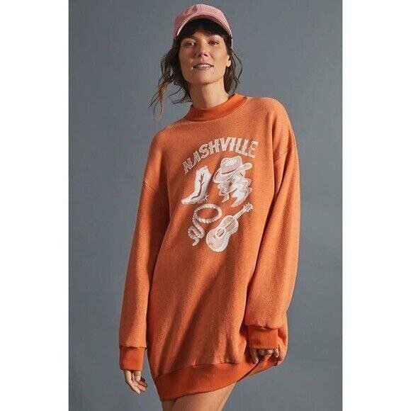 Anthropologie Tops - Saturday/Sunday Anthropologie Women Medium Oversized Fleece Nashville Sweatshirt